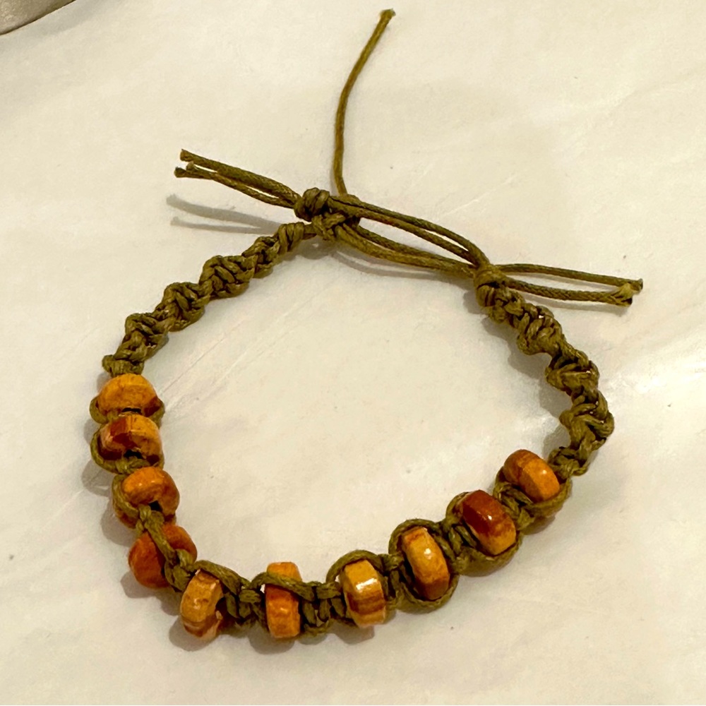 Wood Beads Macramé Handmade Bracelet